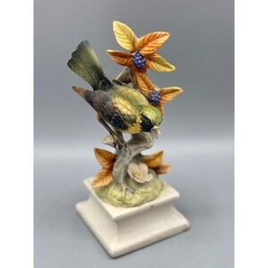 Vtg Warbler Bird Figurine Hand Painted Porcelain Japan Nature Decor 6.25in